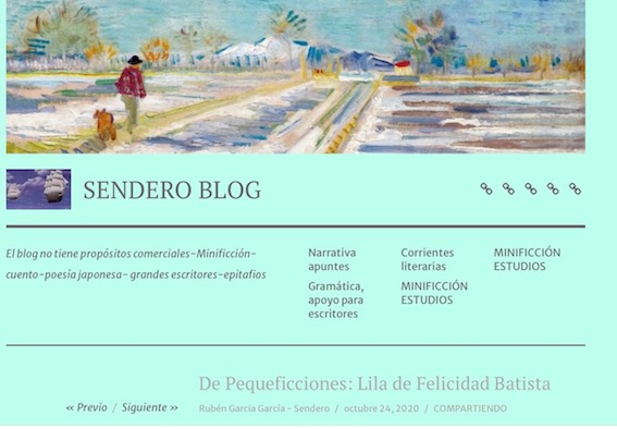 Lila de Felicidad Batista en Sendero Blog de Rubén García García